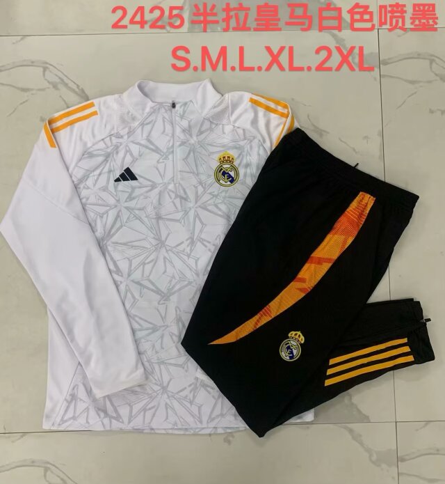 AAA Quality Real Madrid 24/25 Tracksuit - White/Grey